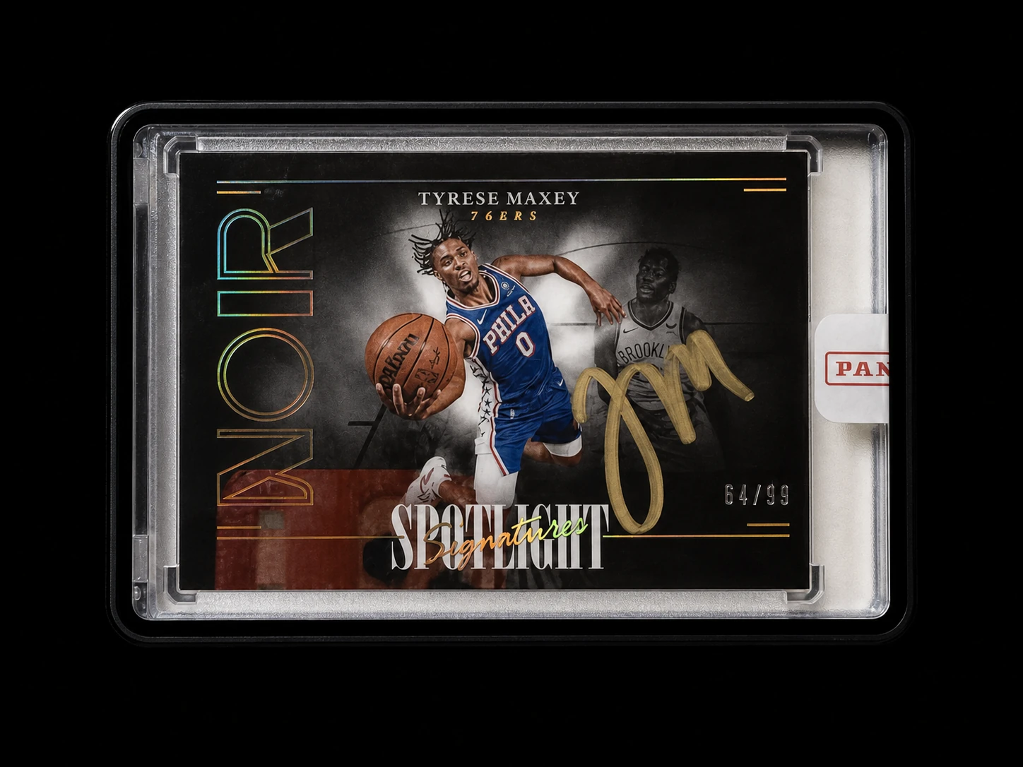 Tyrese Maxey Panini Spotlight Signatures autograph numbered to 99